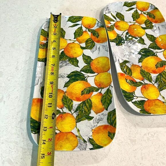 NICOLE MILLER MELAMINE LEMON PLATTER TRAY. New. 15”l X 7”h - Picture 4 of 5